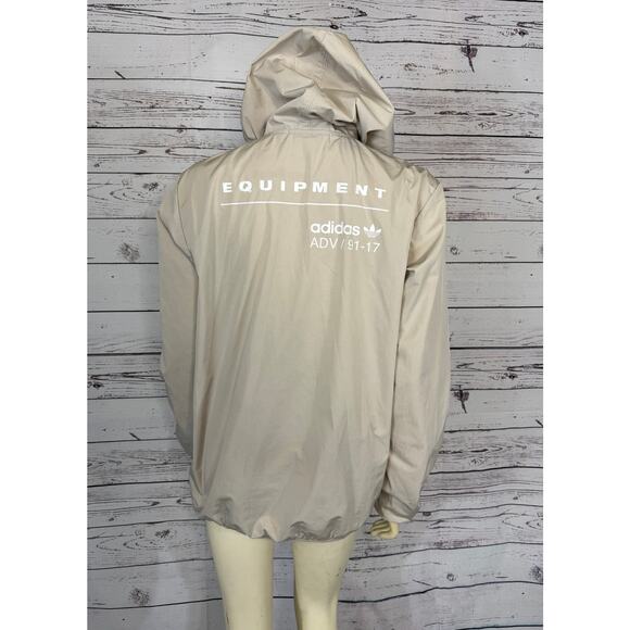 EQUIPMENT BK/PRNT Adidas FULL ZIP HOODED WINDBREAKER  ADV/91-17 size small - Picture 4 of 12